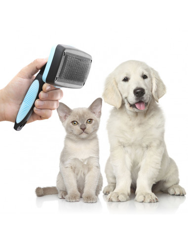 MERCAHOGAR Cepillo de Limpieza para Mascotas con Púas Retráctiles Groombot InnovaGoods