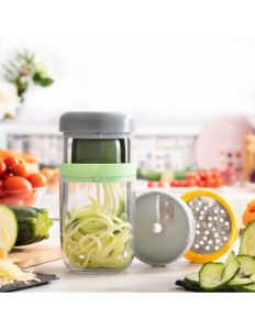MERCAHOGAR Cortador de Verduras en Espiral y Rallador con Recetas Vigizer InnovaGoods