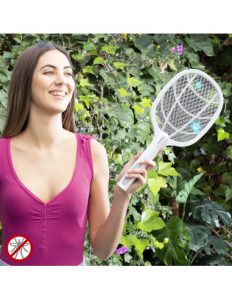 MERCAHOGAR Raqueta Matainsectos Recargable con Luz UV 2 en 1 KL Rak InnovaGoods