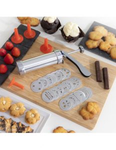 MERCAHOGAR Máquina para Hacer Galletas y Manga Pastelera 2 en 1 Prekies InnovaGoods
