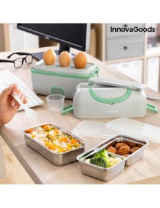 MERCAHOGAR Fiambrera Eléctrica de Vapor 3 en 1 con Recetas Beneam InnovaGoods