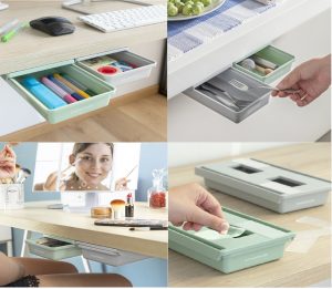 MERCAHOGAR Set de Cajones Auxiliares Adhesivos para Escritorio Underalk InnovaGoods Pack de 2 uds