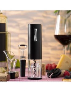 MERCAHOGAR Sacacorchos Eléctrico Recargable con Accesorios para Vino Corklux InnovaGoods