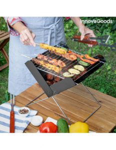 MERCAHOGAR Mini Barbacoa Plegable Portátil para Carbón Foldecue InnovaGoods