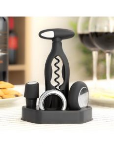 MERCAHOGAR Set de Vino con Sacacorchos de Rosca y Accesorios Vinstand InnovaGoods 5 Piezas