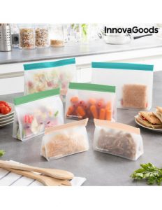 MERCAHOGAR Set de Bolsas Reutilizables Herméticas Zags InnovaGoods 6 Piezas