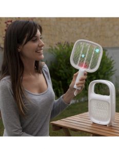 MERCAHOGAR Lámpara Antimosquitos y Raqueta Matainsectos Recargable 2 en 1 Swateck InnovaGoods
