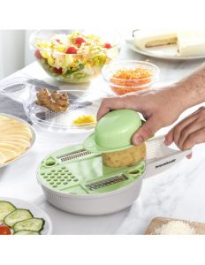 MERCAHOGAR Rallador-Cortador Multifunción 6 en 1 con Accesorios y Recetas Gradder InnovaGoods
